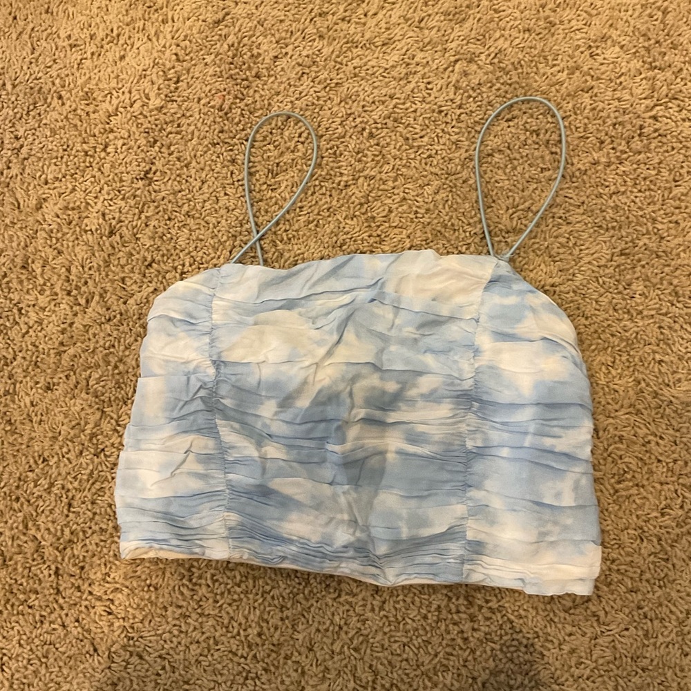 Kendall and Kylie blue and white cami